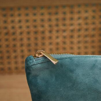 Personalised Zodiac Large Teal Velvet Bag, 3 of 3