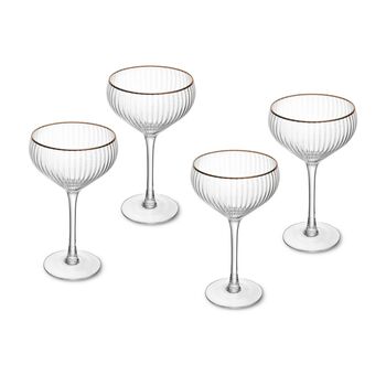 Gold Rimmed Crystal Coupe Glass Set, 2 of 3