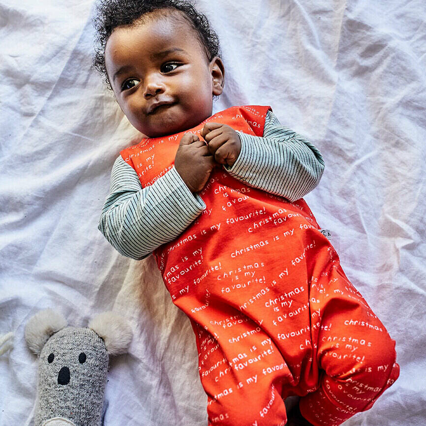 'Christmas Is My Favourite' Print Children's Dungarees, 1 of 9