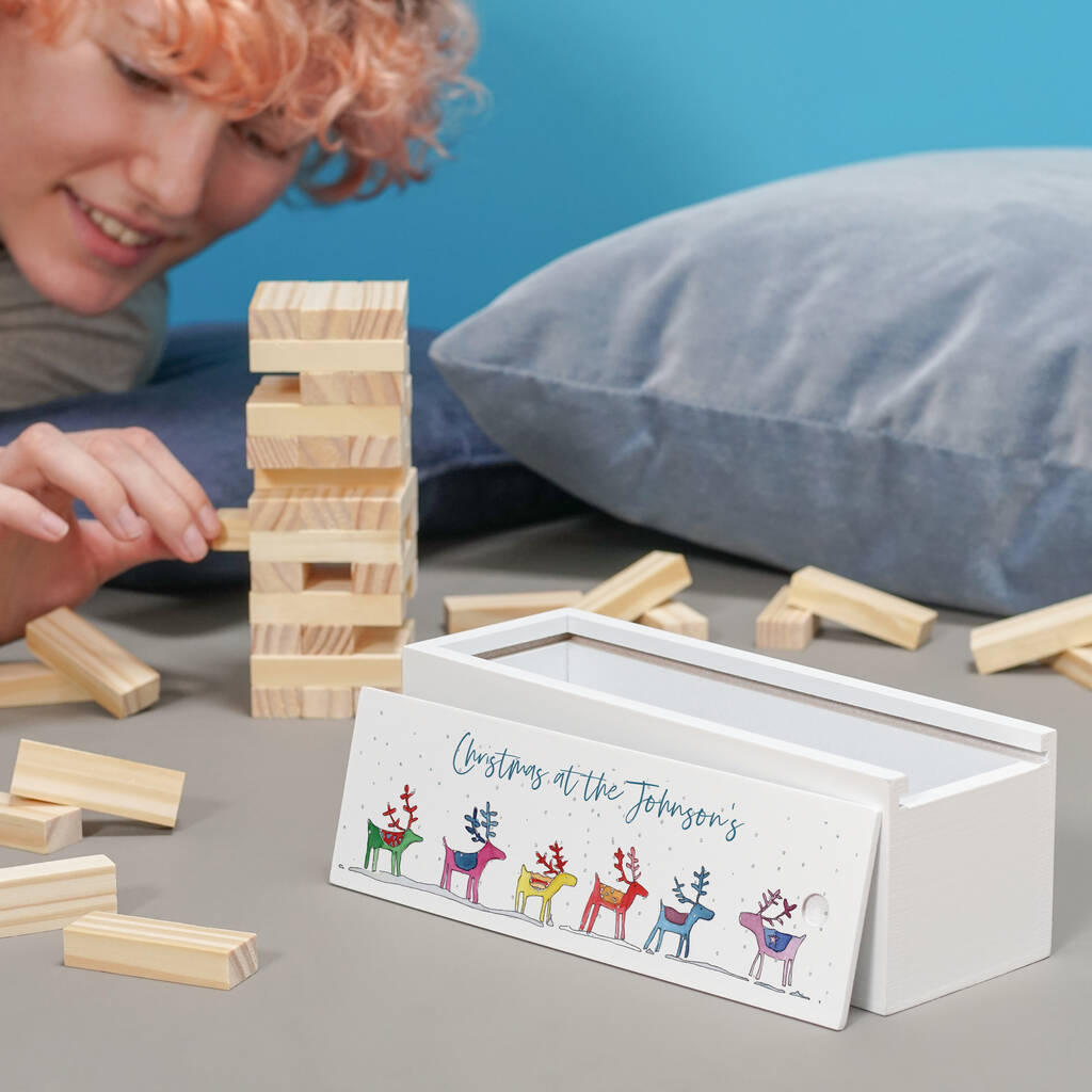 Personalised Christmas Reindeer Stacking Tower Game By This Is Nessie
