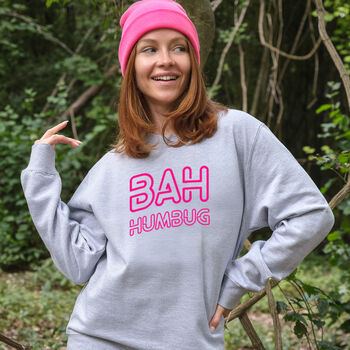 Bah Humbug Women's Christmas Jumper Sweatshirt, 2 of 7