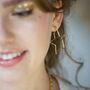 Large Organic Finish Star Earrings In Gold, thumbnail 5 of 7