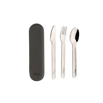 Citron Travel Stainless Steel Cutlery Set With Case, 8 of 11