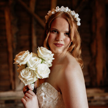 White Floral Bridal Crown, 6 of 6