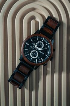 London Personalised Wood And Steel Watch For Him, 7 of 12