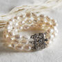 Vintage Style Triple Strand Pearl Bracelet, thumbnail 1 of 4
