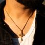 Mens Gold Plated Vintage Cross Necklace Steel Pendant, thumbnail 7 of 10