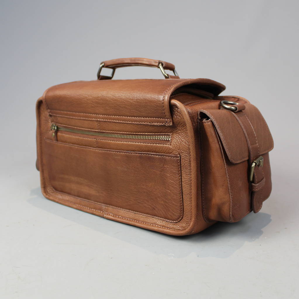 vintage style leather camera bag by vintage child | 0