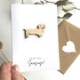 Love You Sausage Dog Personalised Card, thumbnail 1 of 6