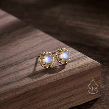 Moonstone Thorn Claw Stud Earrings, 6 of 11