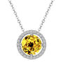 Royal Citrine Gemstone 925 Sterling Silver Necklace, thumbnail 3 of 4