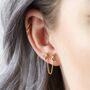 Rainbow Moon And Star Double Stud Chain Earring, thumbnail 1 of 6