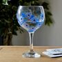 Blue Forget Me Not Painted Gin Glass, thumbnail 1 of 7