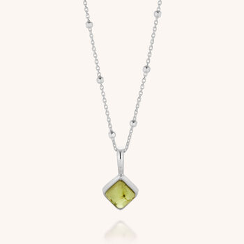 Peridot August Birthstone Necklace Sterling Silver, 4 of 7