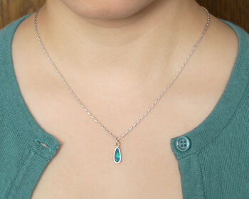 Small Australian Opal Doublet Necklace, 3 of 3