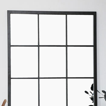 Contemporary Tall Iron Window Mirror, 4 of 5