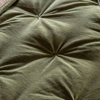 Olive Green Pintucked Velvet Bedspread, 3 of 3