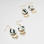 Foliage Brass And Clay Drop Earrings, thumbnail 5 of 7