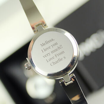 Personalised Silver Ladies Watch With Silver Clasp, 7 of 8