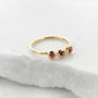 Pink Sapphire Trinity Bud Ring, 18ct Gold, thumbnail 1 of 5