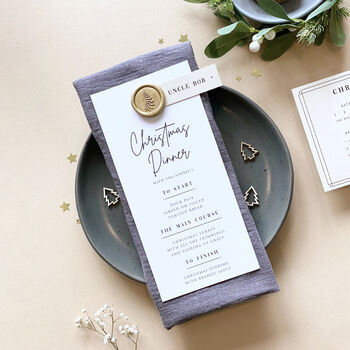 Modern Christmas Menu With Place Card, 5 of 10