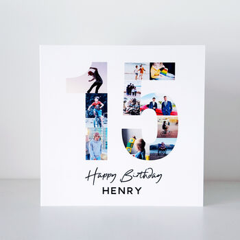 Personalised 15th Birthday Photo Collage Card, 2 of 8