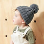 Toddler Cable Knit Beanie Hat, thumbnail 3 of 4