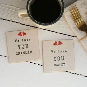 We Love You Grandad Ceramic Coaster, 4 of 8