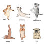 Personalised Dog Yoga Wooden Coaster Set, thumbnail 5 of 8