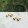 Emerald And Gold Vermeil Gemstone Stud Earrings, thumbnail 1 of 4