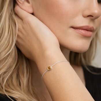 Personalised Sterling Silver November Birthstone Citrine Bracelet, 2 of 10