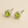 Sterling Silver Peridot Stud Earrings, thumbnail 1 of 7