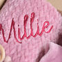 Personalised Pink Baby Gift Set Blanket And Bunny, thumbnail 5 of 7