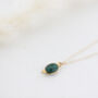 Gold Oval Dotted Gemstone Pendant Necklace, thumbnail 6 of 11