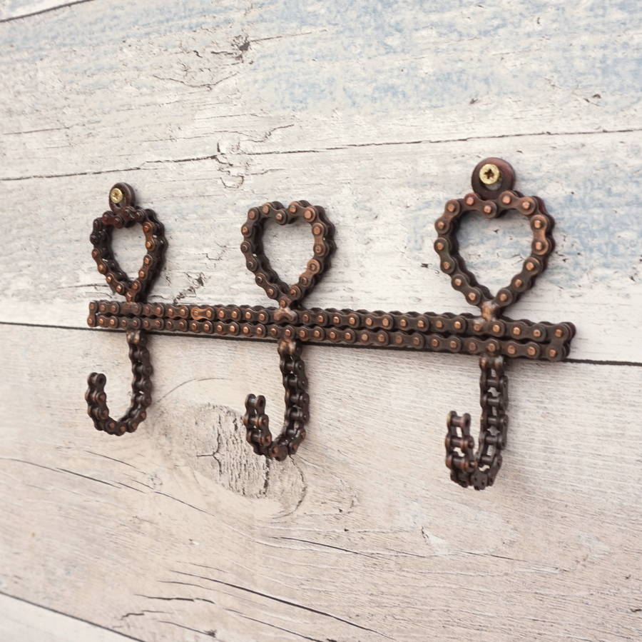 bike chain triple wall hook by siop gardd