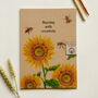 Sunflowers And Bees Kraft Notebook | Journal | Sketchbook, thumbnail 1 of 4