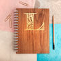 Personalised Gold Monogram Walnut Notebook, thumbnail 1 of 4