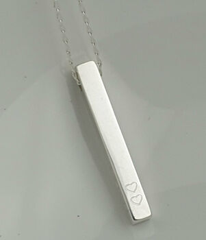 Personalised Mothers Day Silver Bar Pendant, 4 of 8