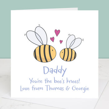 Daddy You're The Bee's Knees Personalised Father's Day Card, 2 of 2