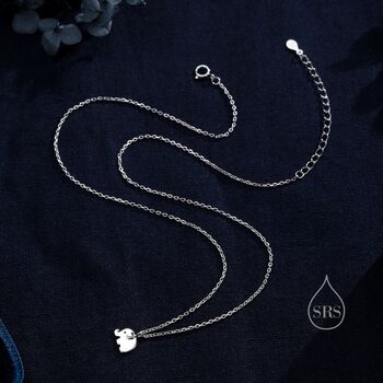 Tiny Baby Elephant Pendant Necklace In Sterling Silver, 6 of 12