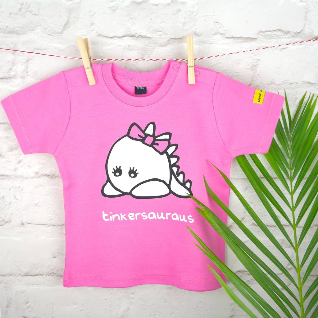 pink dinosaur t shirt by dadsandkids | notonthehighstreet.com