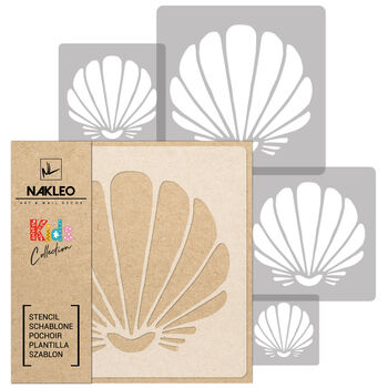 Reusable Stencils Five Pcs Scallop Shell With Brushes, 2 of 5