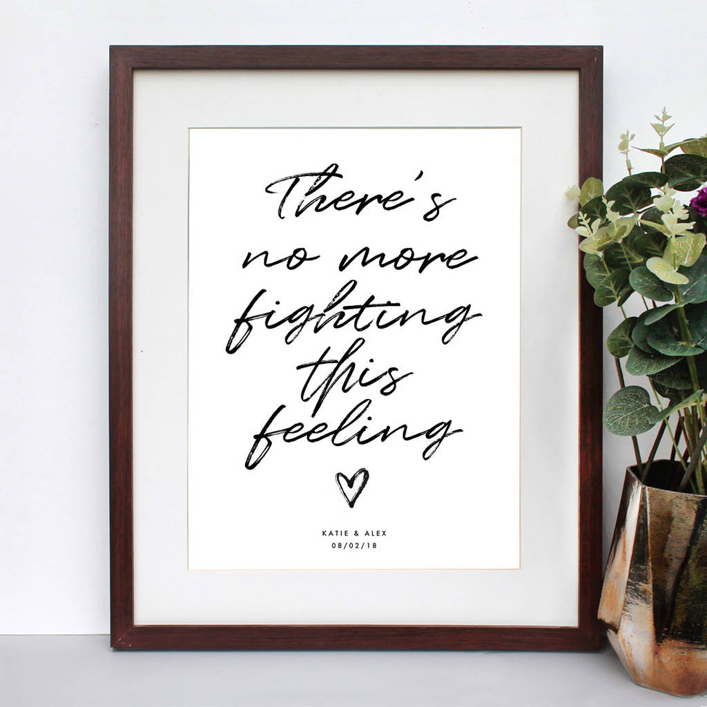 Personalised Your Own Song Lyrics Quote Print, 1 of 4