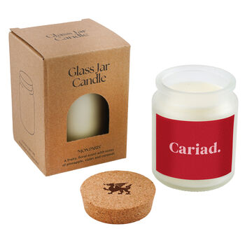 Welsh 'Cariad' Scented White Glass Jar Candle • Love • Wales • Gift Box, 2 of 2