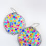 Statement Disco Earrings With Colourful Glitter In Medium Size, thumbnail 2 of 11