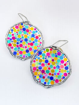 Statement Disco Earrings With Colourful Glitter In Medium Size, 2 of 11