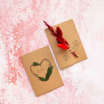 Red Rose Dried Flower Valentines Posy And Gift Card, 4 of 4