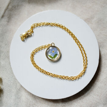Forget Me Not And Fern Gold Or Silver Filled Necklace, 3 of 6