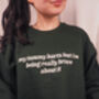 My Tummy Hurts Embroidered Crewneck Sweatshirt, thumbnail 4 of 5