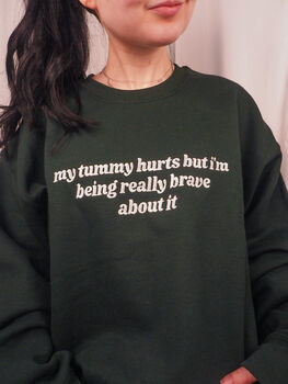 My Tummy Hurts Embroidered Crewneck Sweatshirt, 4 of 5